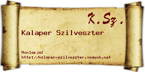 Kalaper Szilveszter névjegykártya
